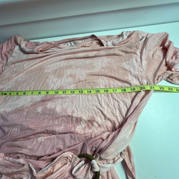FREE PEOPLE Alyssa Wrap Dress Medium Earth Pink Tie Dye Maxi Knit - Picture 10 of 11